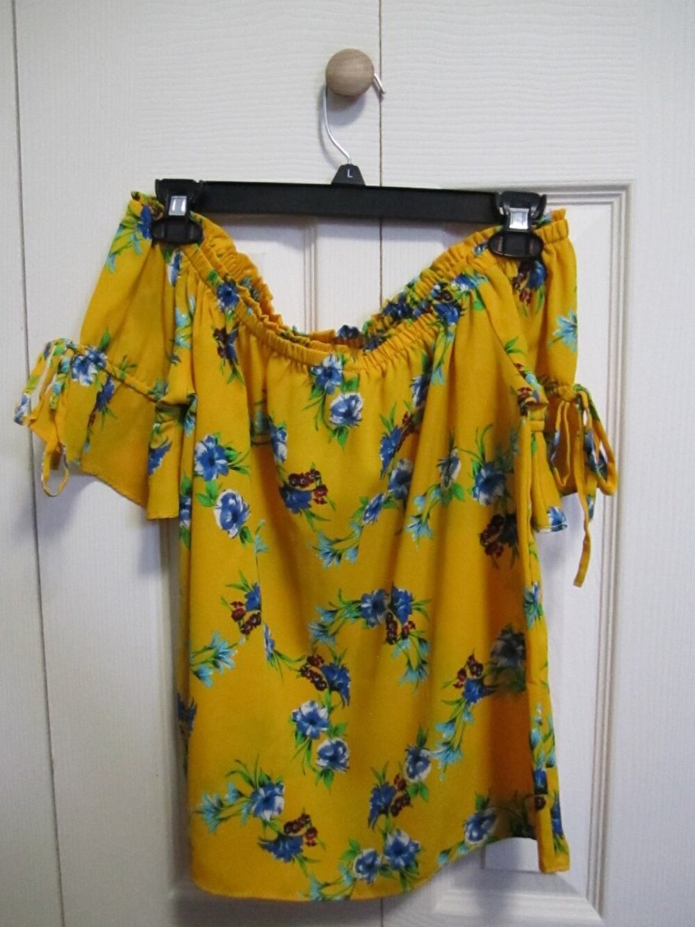 Charming Charlie Yellow Off-the-Shoulder Top